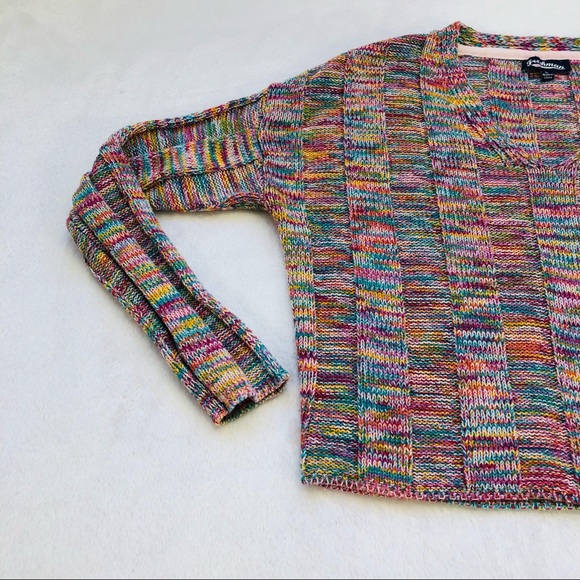 Freshman, Oversized Cropped Multicolored Sweater, Small - Picture 8 of 15